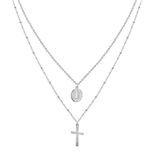 Double Layer Cross Necklace